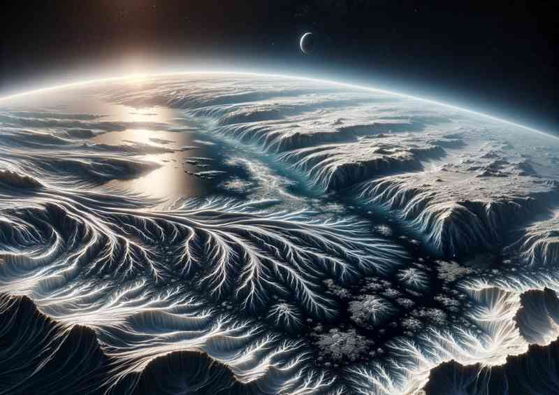 Space of a fantasy planets polar region