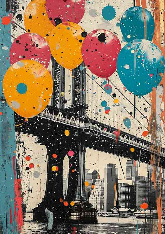 Ballons over the bridge new york