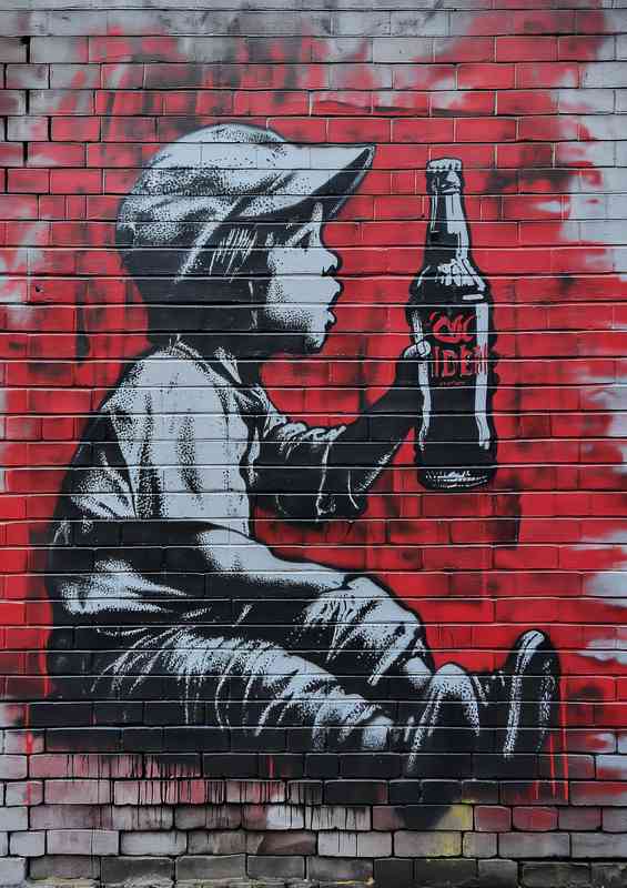 Banksy style coca cola