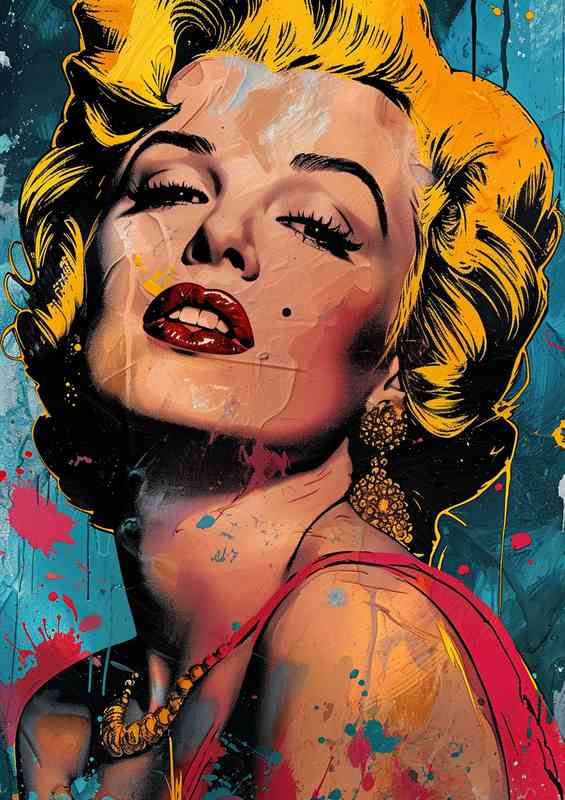 Comic marilyn monroe splash art paint