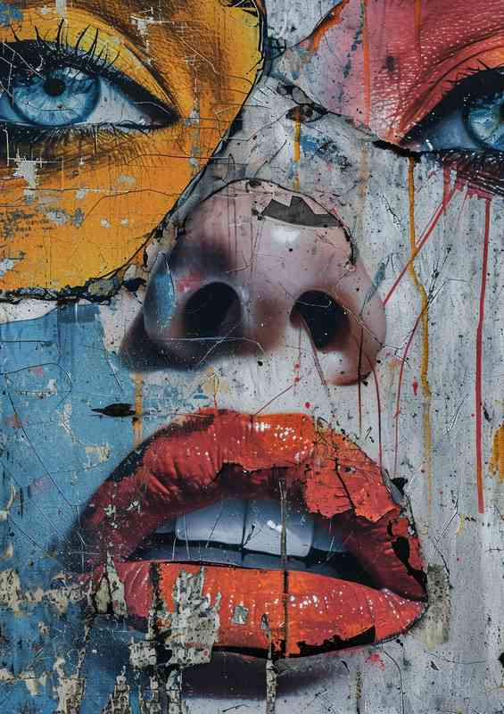 Face of a woman street art graffiti