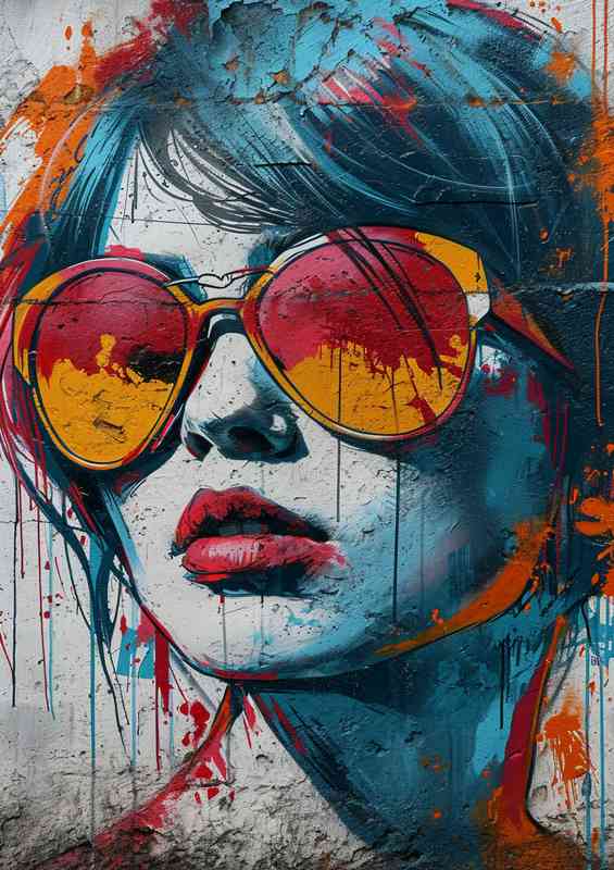 Girl in a pop art style with glasses