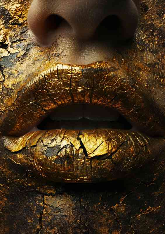 Gold leaf on a painted face