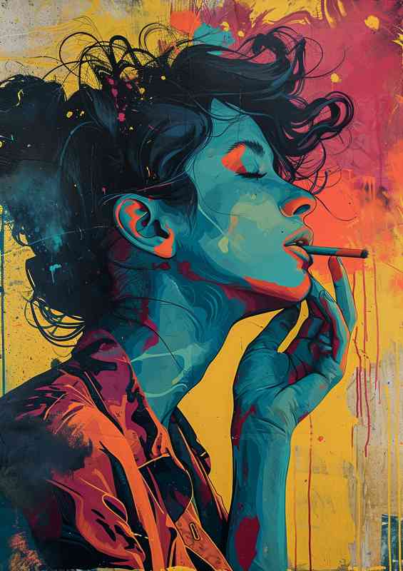 Good vibes lady with pop art colours