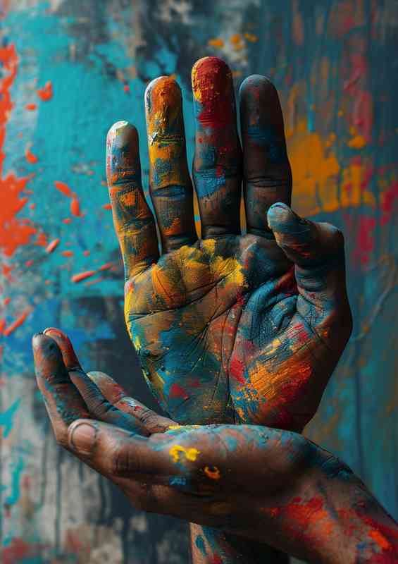 Graffiti covered hands