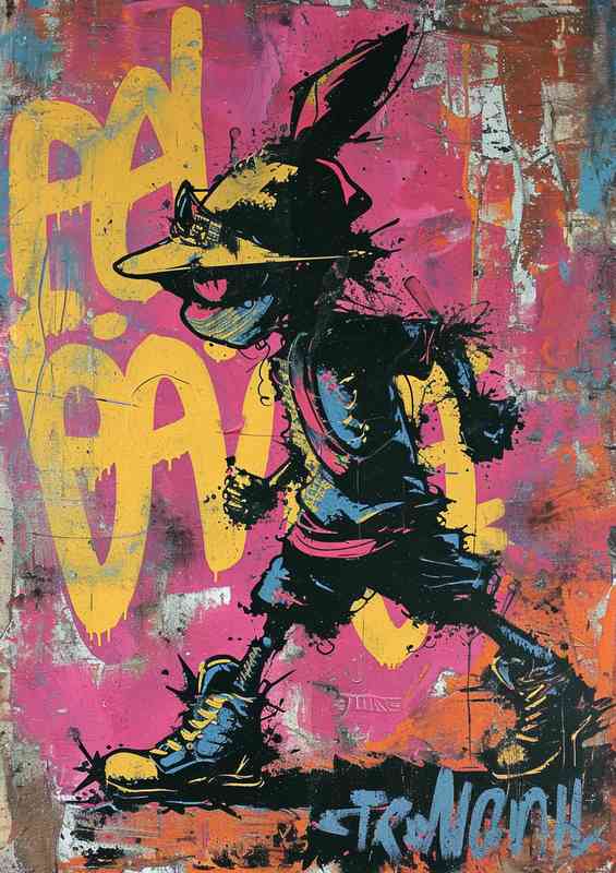 Graffitied figure street art