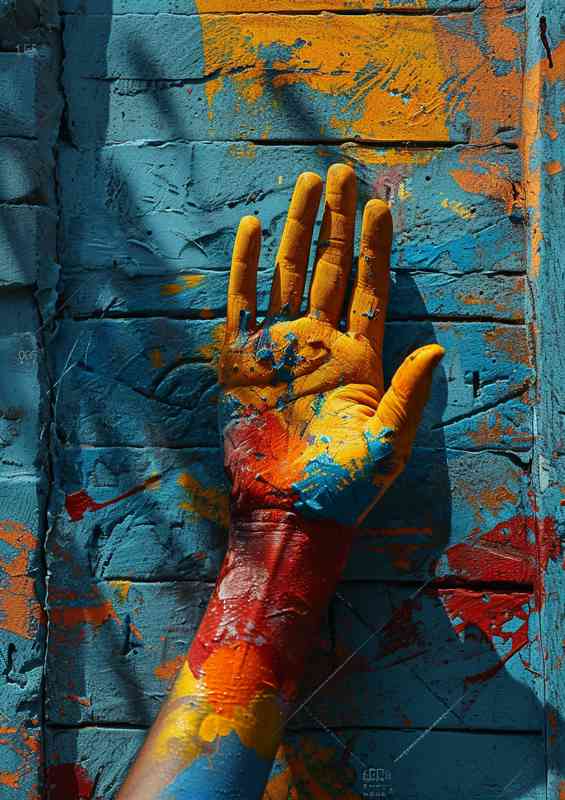 Hand painted with graffiti wall