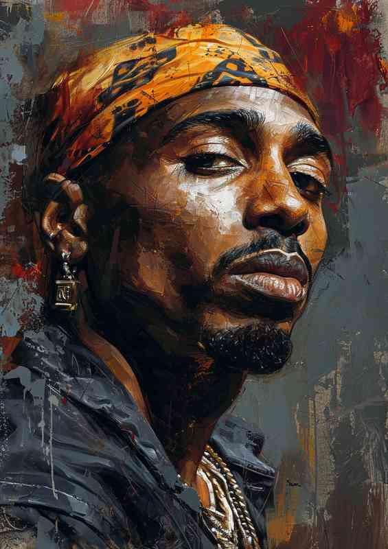 Hip hop yellow bandana tupac style