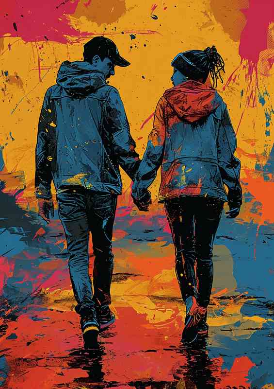 Holding hands hip hop street art