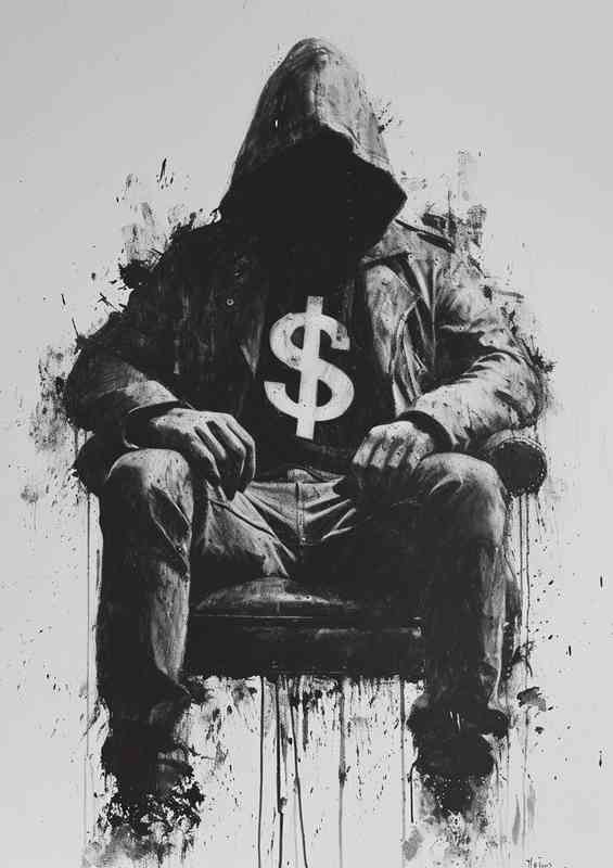 Hooded man with the dollars