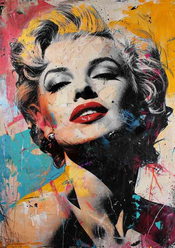 Iconic marilyn monroe in a colorful art
