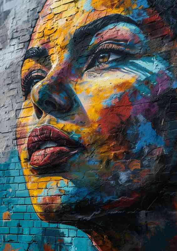 Lady on the wall street art graffiti