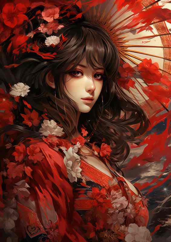 Understanding the Geishas Kimono in red