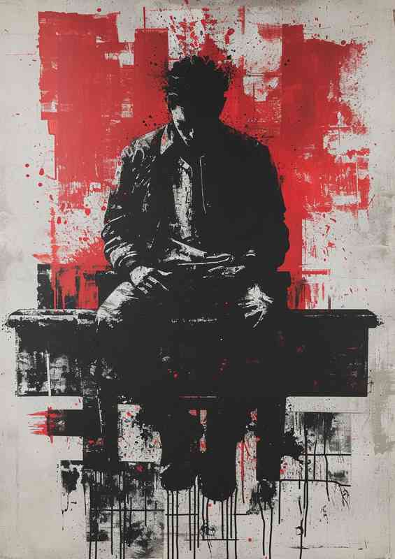 Man sitting on a table with money