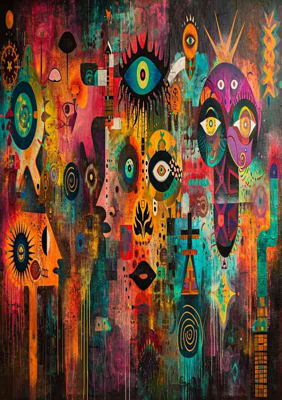 Many faces street art