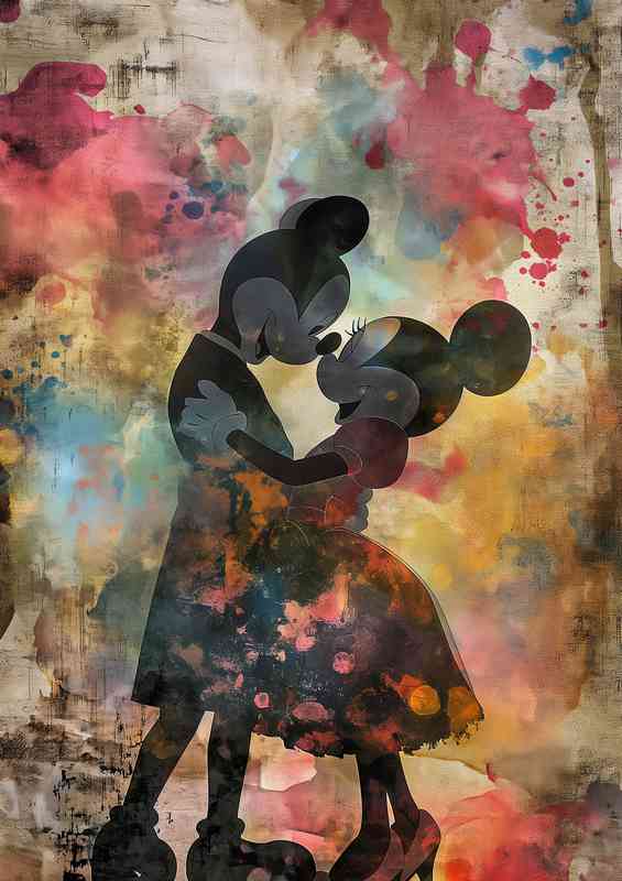 Mouse in love graffiti