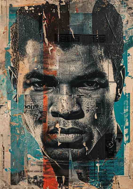 Muhammed ali paper boxing street art