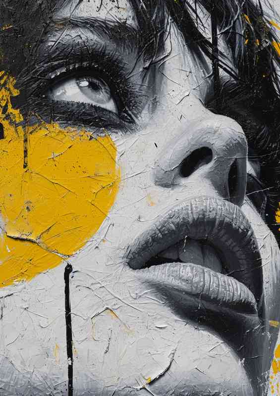 Painted wall splash of yellow