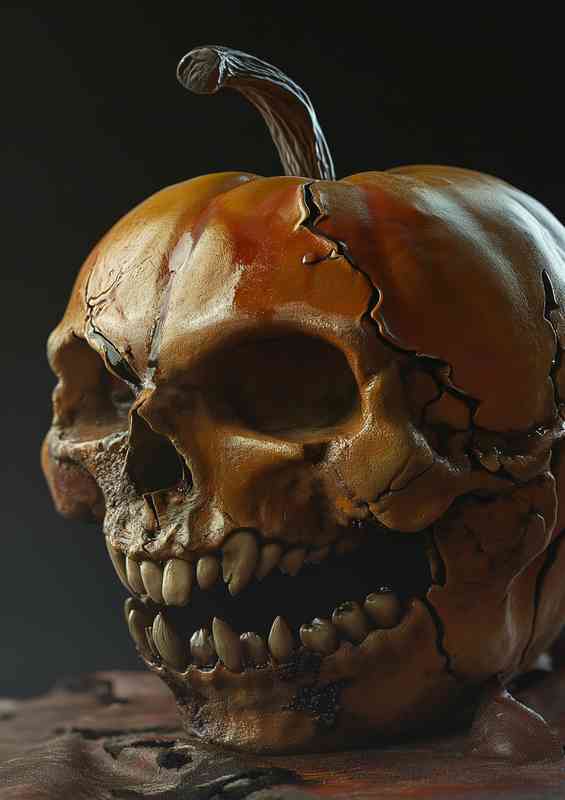 Scary looking apple with teeth