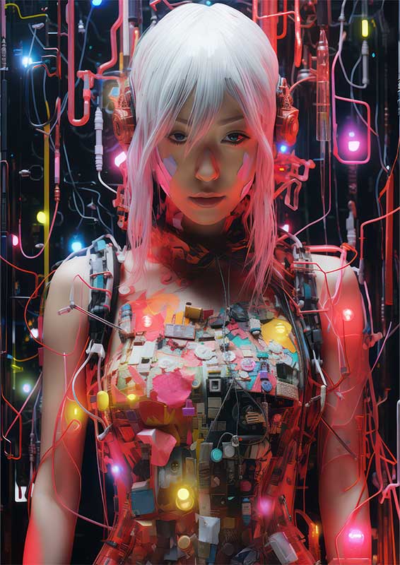 Virtual Vices cyberpunk patchwork