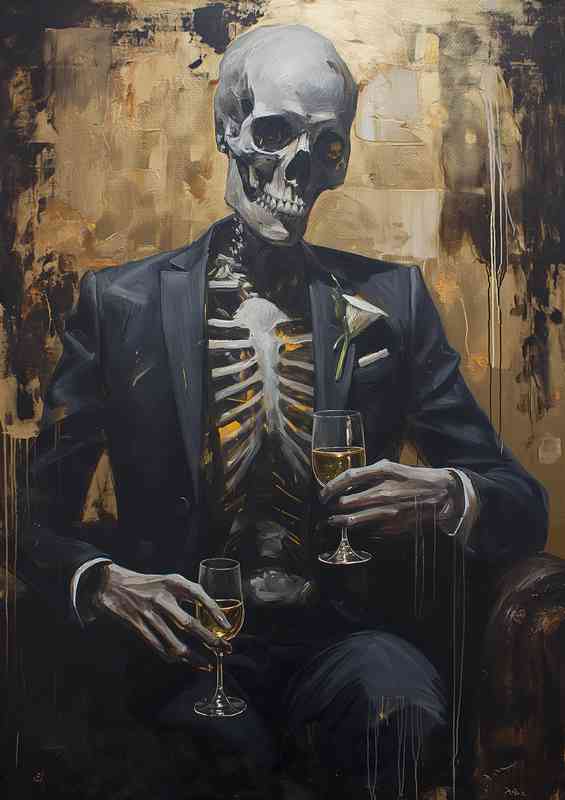Skeleton waiting for his loved one to arrive