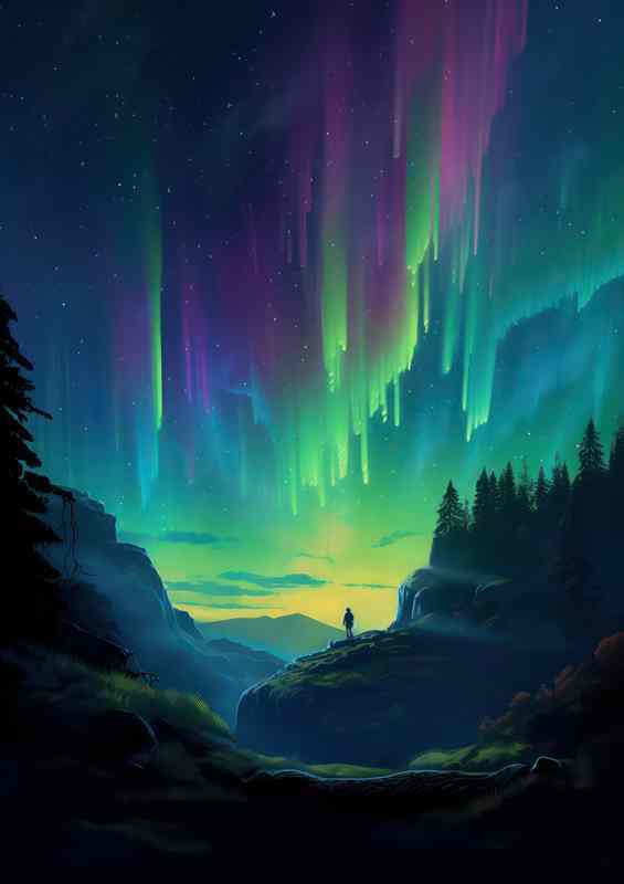 The Auroras Reflection in the night sky