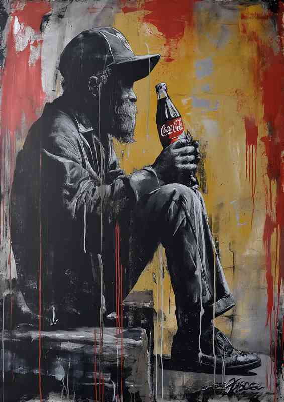 Street art man been thirsty