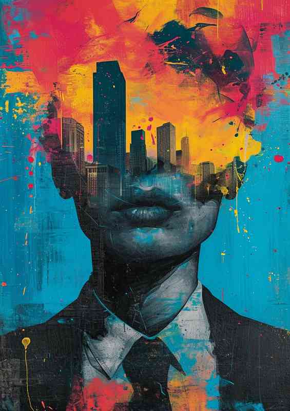 The Man living in the skyscraper art