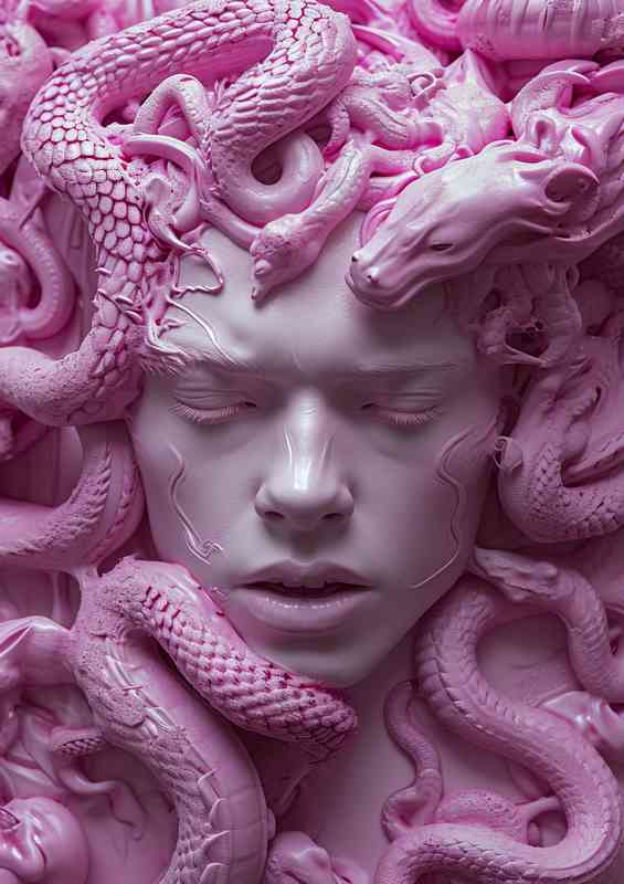 The pink Medusa abstract