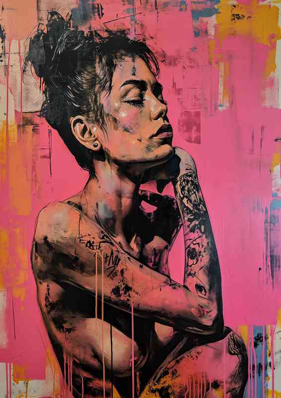 The tattoo lady in pink