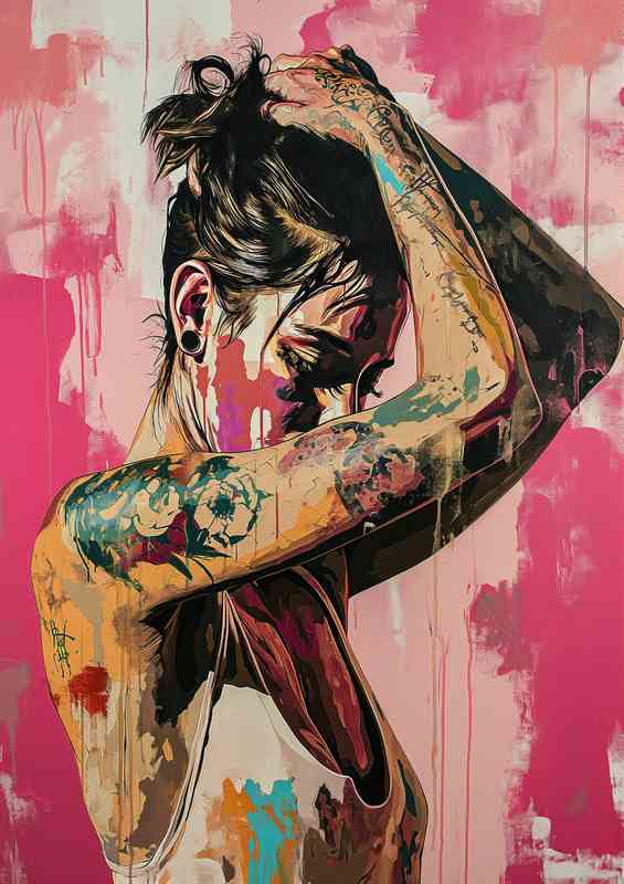 The tattooed armed lady street art