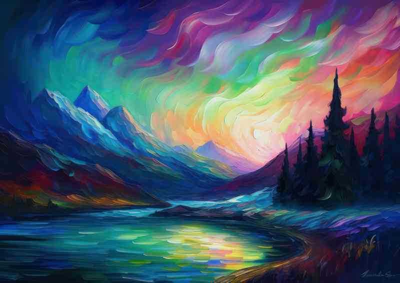 The Enchanting Bond of reflections and Auroras lights