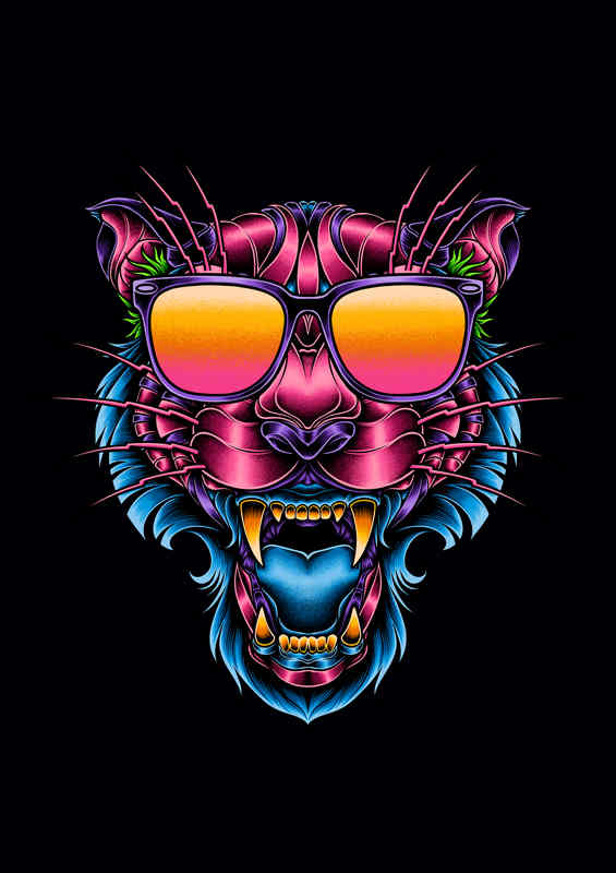 Lion Im Too Cool Metal Poster