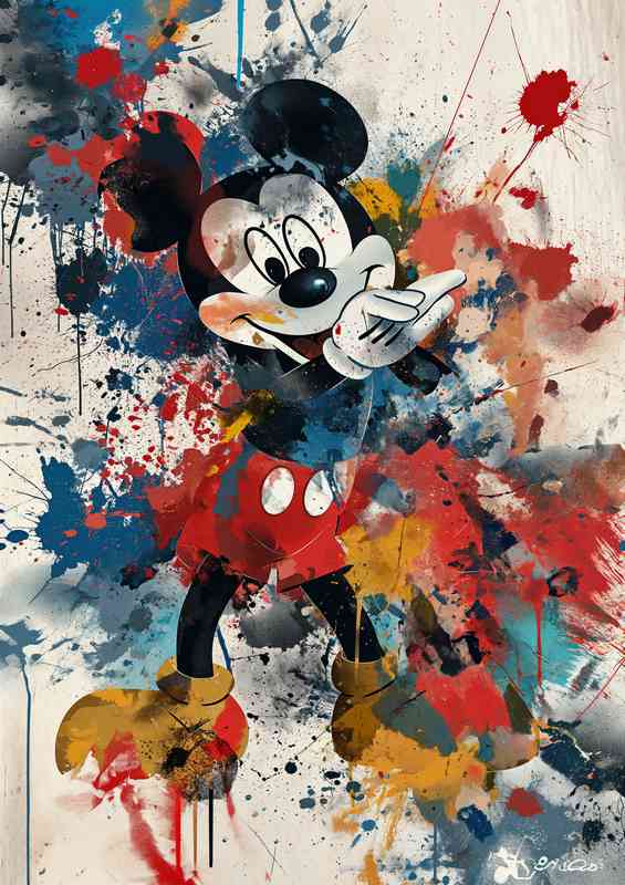 cartoon splatters graffiti art