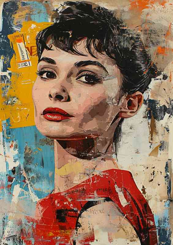 lady actress painted srteet art style