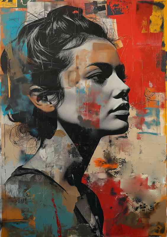 womans face street art style
