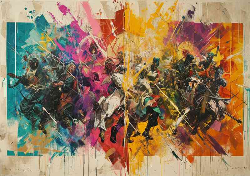 A full montage of different images street art