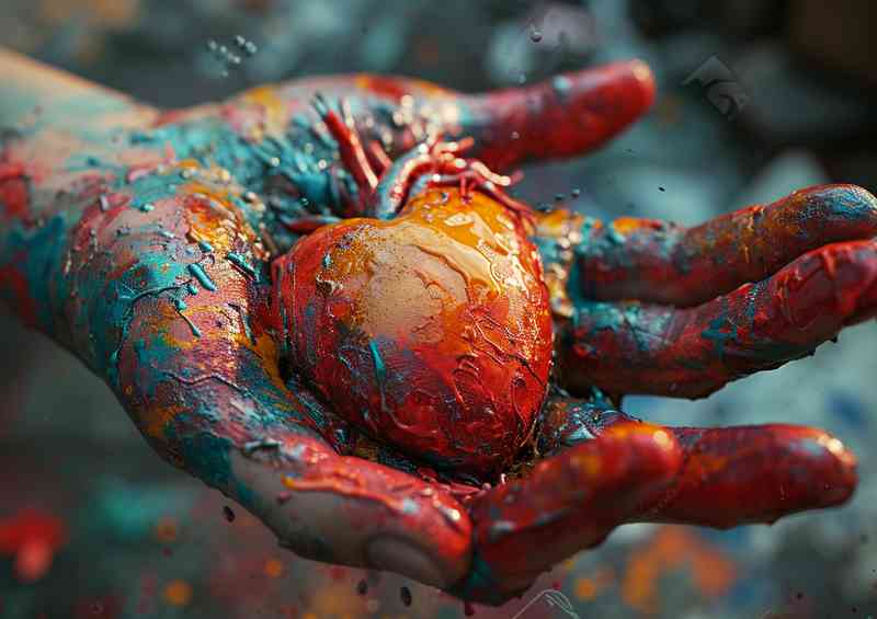 A heart in your hand clolourful