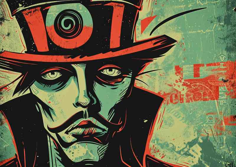 A man wearing a top hat street art