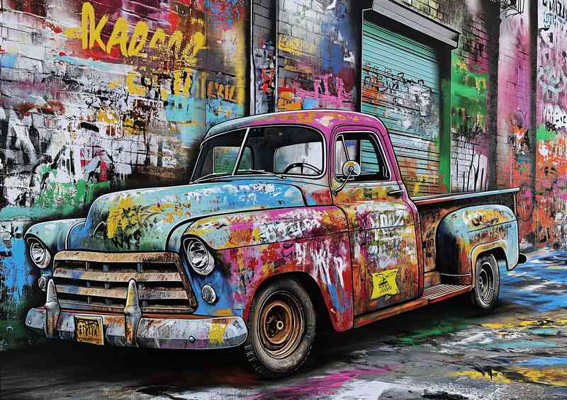 As old as it gets car street graffiti art