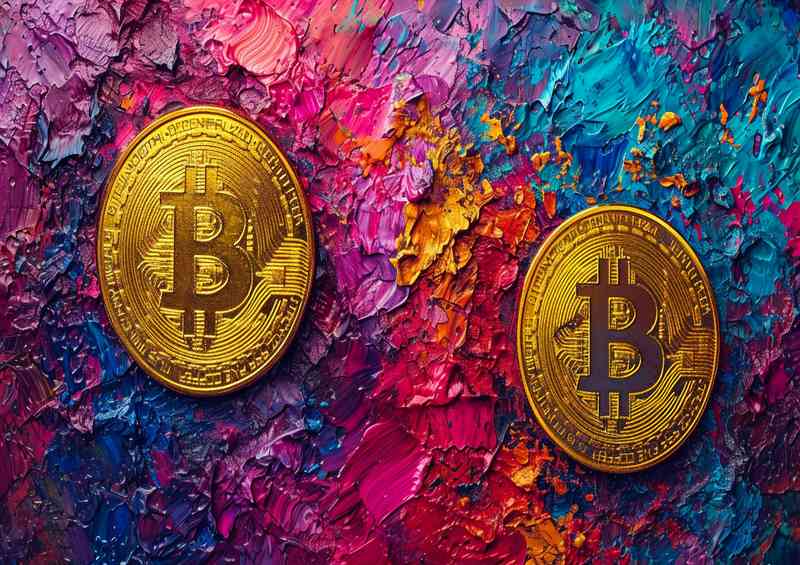 Bitcoins street art graffiti