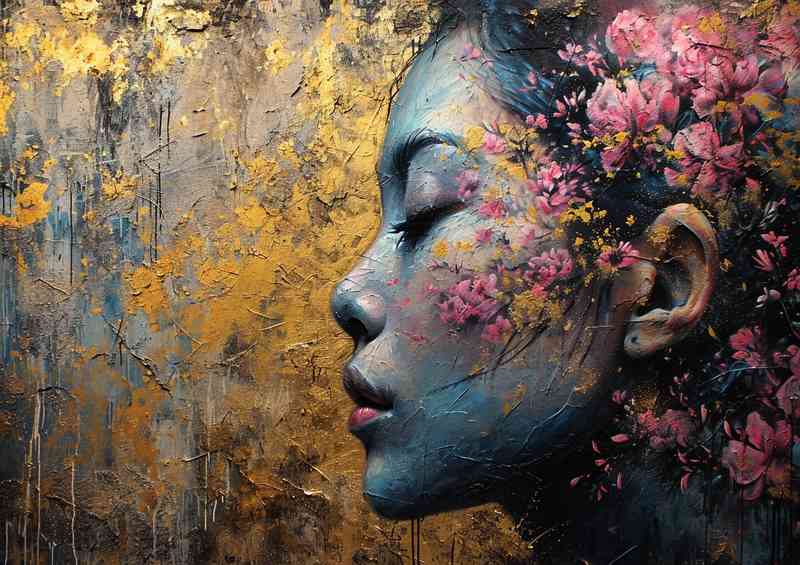 Creation of a lady face street wall art