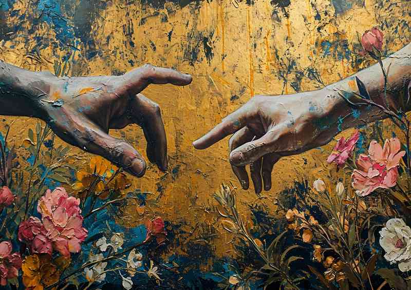 Creation of two lovers and flowers