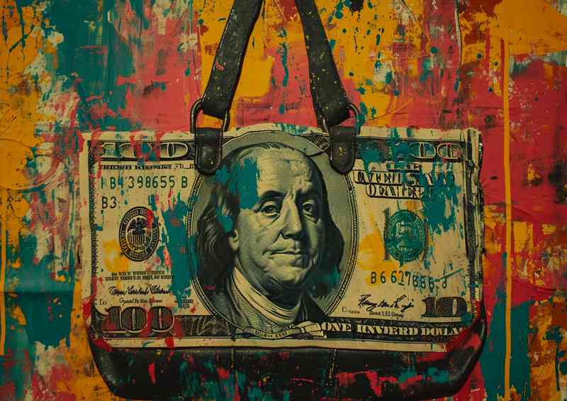 Dollar bill hand bag street art