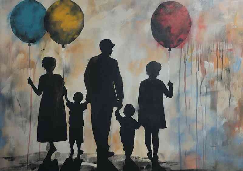 Family holding onto there baloons