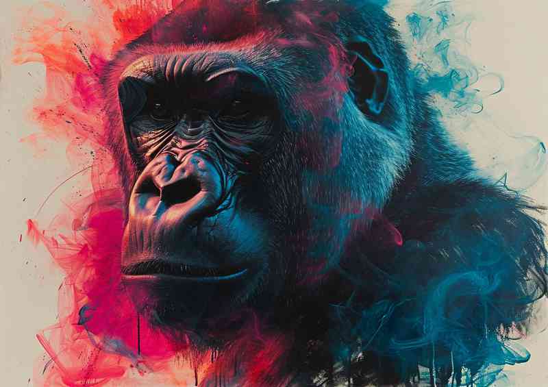 Gorilla in the red mist graffiti