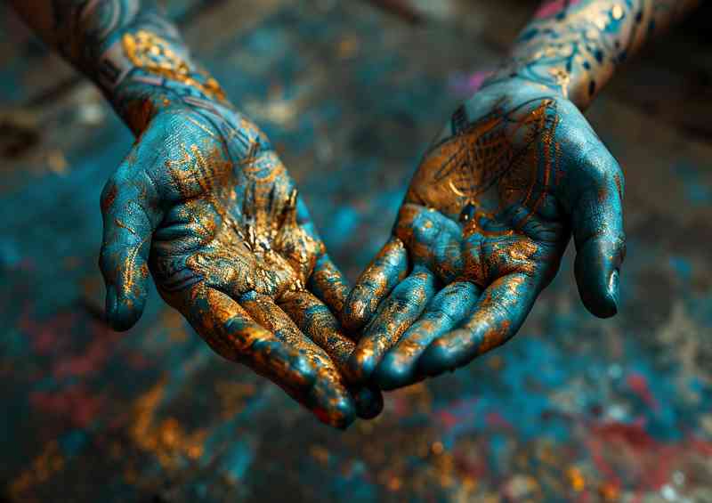 Hands with some colorful designs