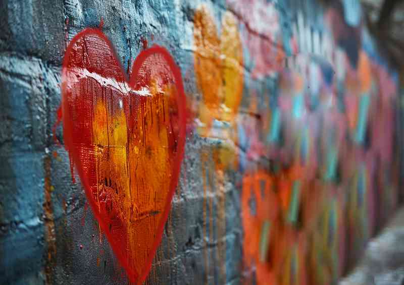 Its all about the love heart wall graffiti