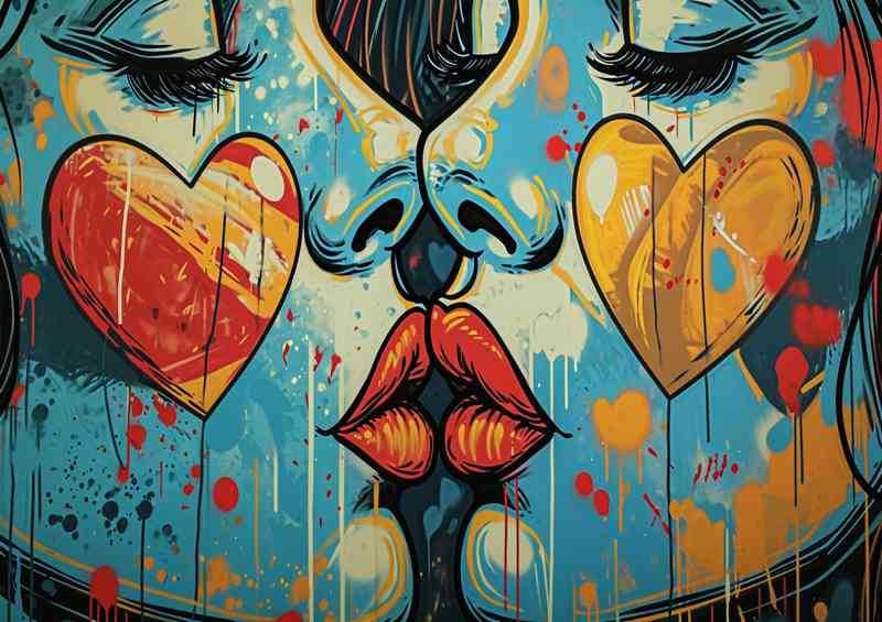 Love is all we need lovers kissing