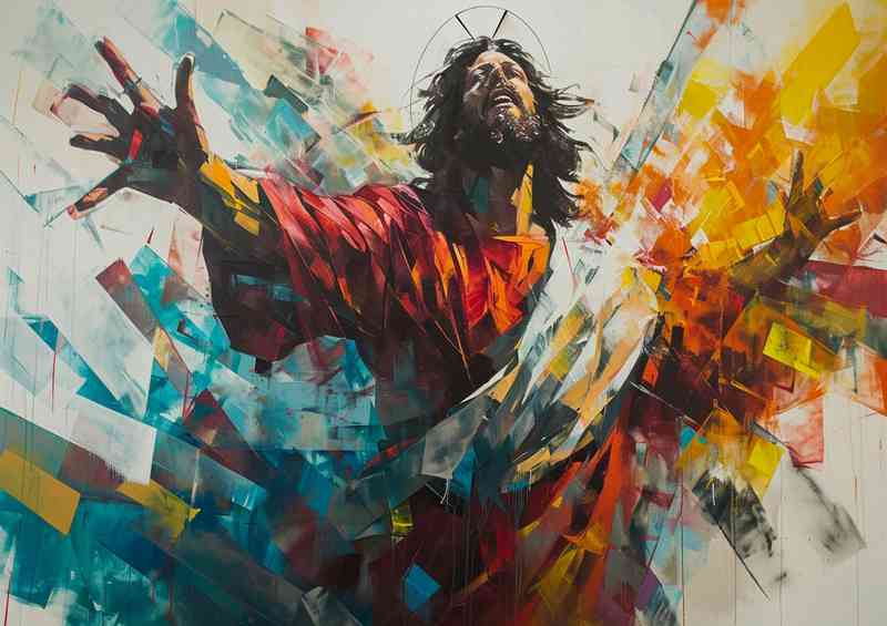 Painting style shows man jesus
